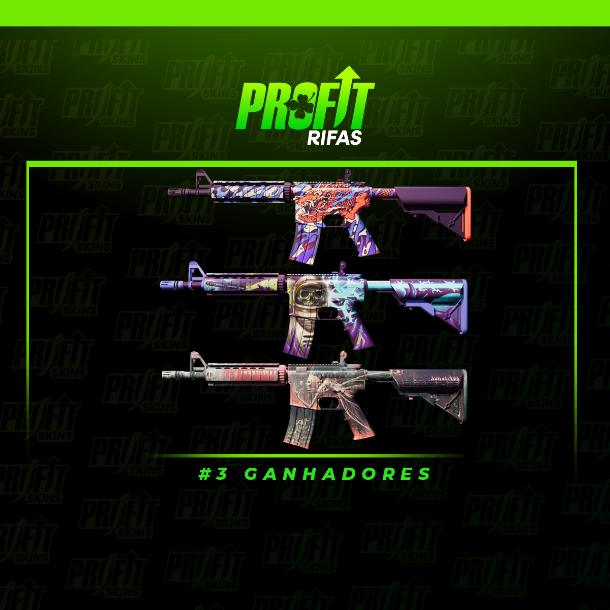 #3 GANHADORES | 3X M4A4 🍀